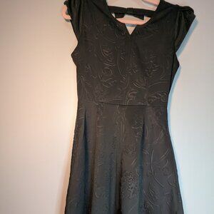 Louche Handle With Love Black Bow Flare Dress